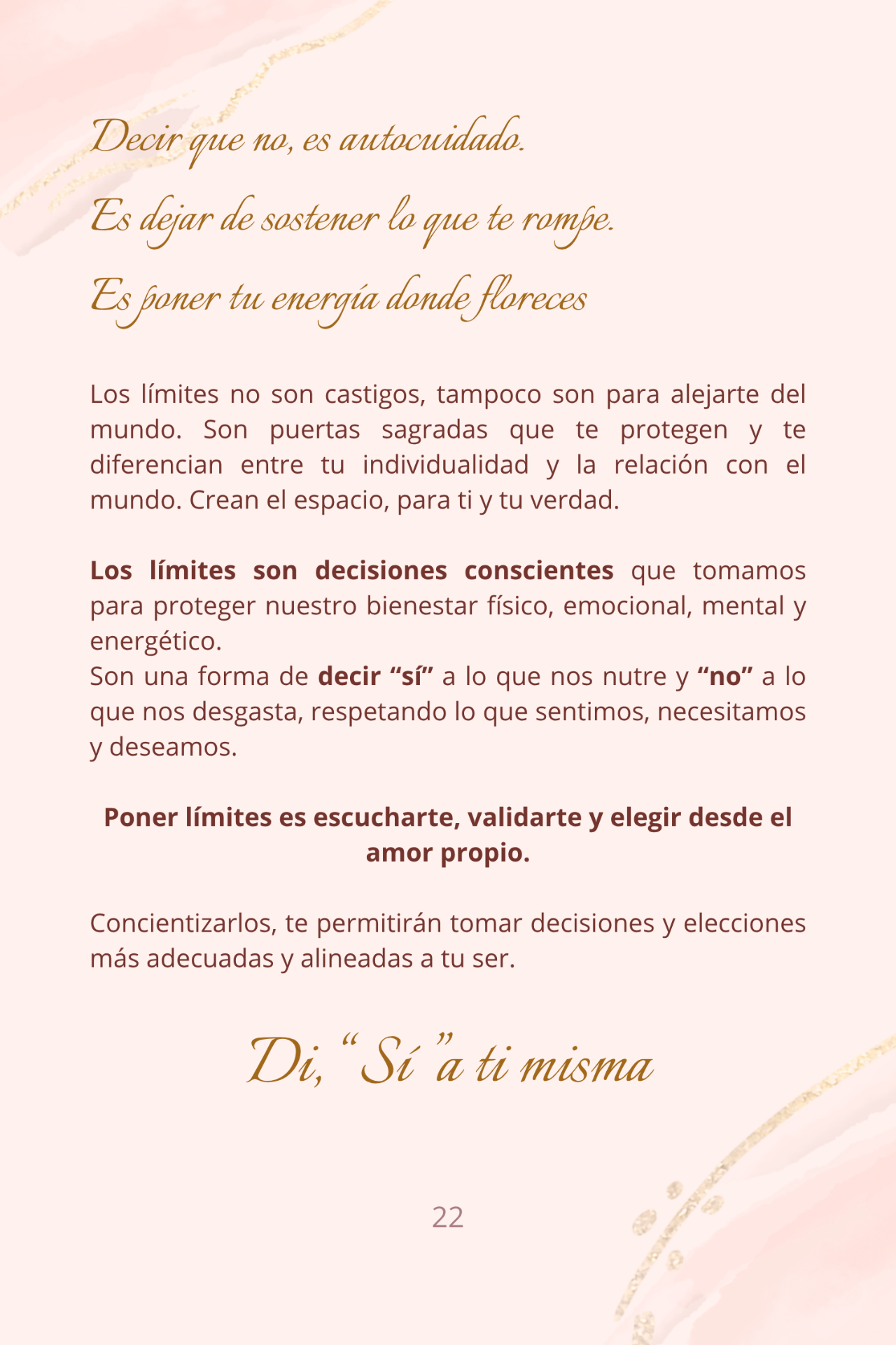 Página interior: Decir que no es autocuidado
